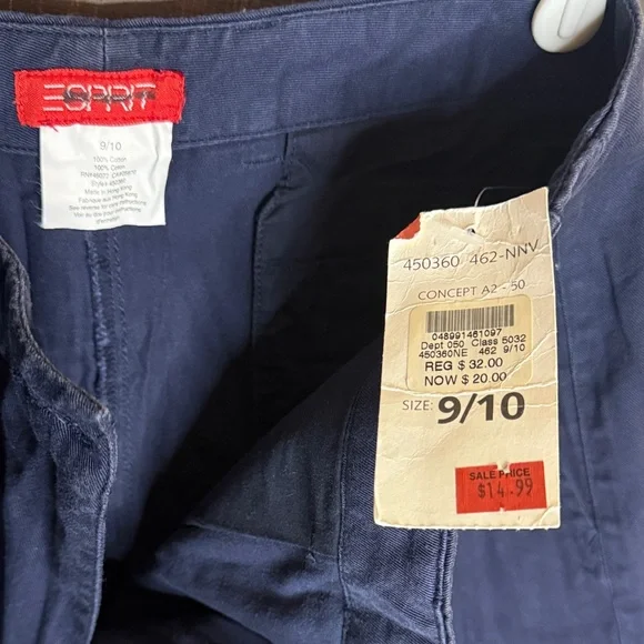Vintage 80s Esprit Navy Shorts High Waisted NWT Size 9/10 - Picture 2 of 4